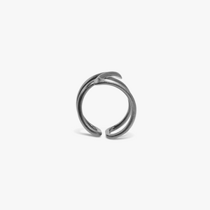 ZAHA HADID DESIGN Apex ring in brushed black ruthenium plated sterling silver