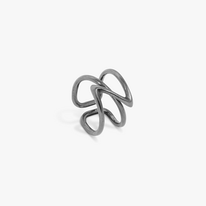 Apex ring in brushed black ruthenium plated sterling silver