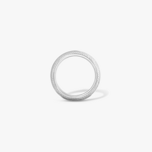 Rhodium Plated Sterling Silver Signature Band Ring