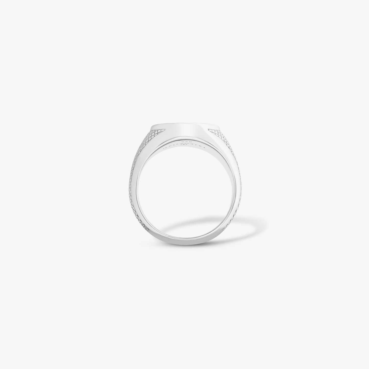 Engravable Regalia Signet Ring In Rhodium Silver  