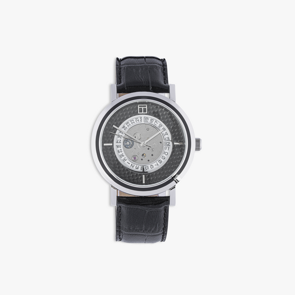 Esposto Leather Automatic Watch In Black With Carbon Fibre Steel –  Tateossian London